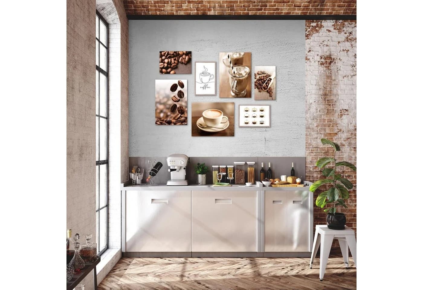 Novart Wandbild Küche Kaffee Obst Braun 100x70 cm - Bild 4