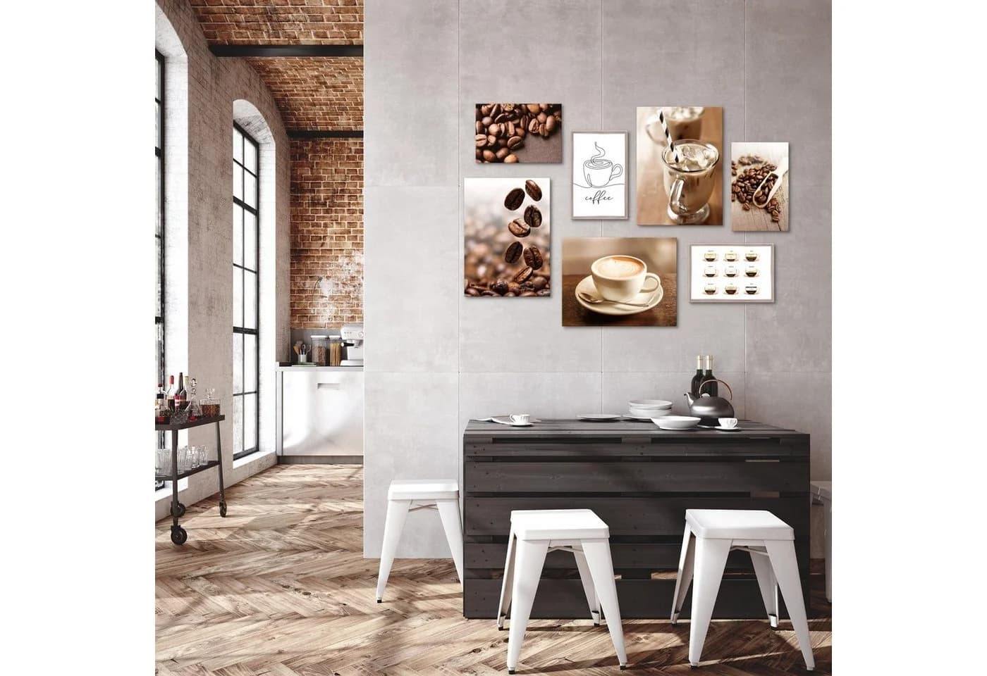 Novart Wandbild Küche Kaffee Obst Braun 100x70 cm - Bild 5