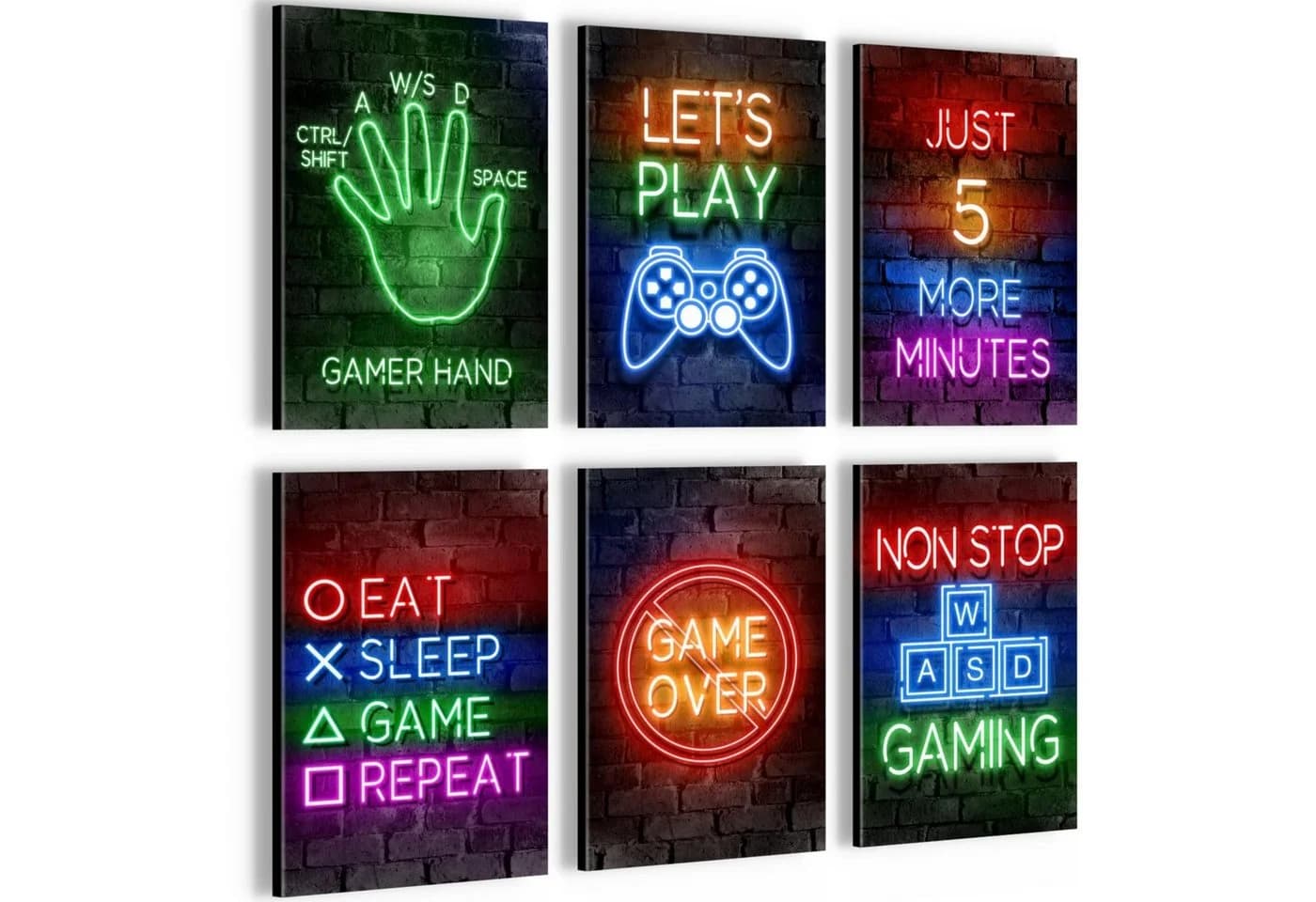 Novart Wandbild Gamer Spielkonsole Gaming 6 Bilder Set - Bild 2