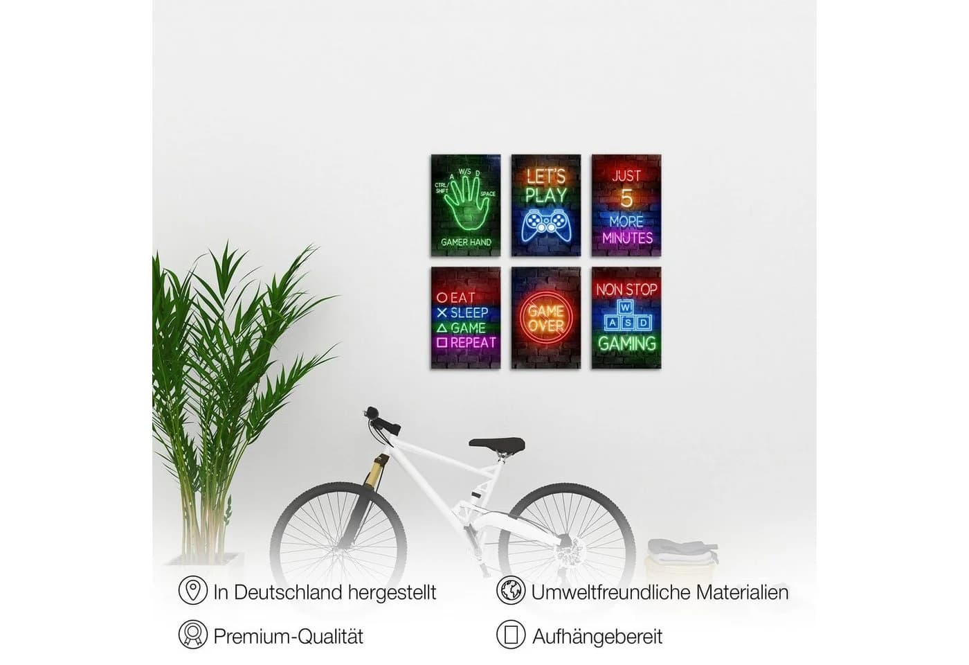 Novart Wandbild Gamer Spielkonsole Gaming 6 Bilder Set - Bild 4