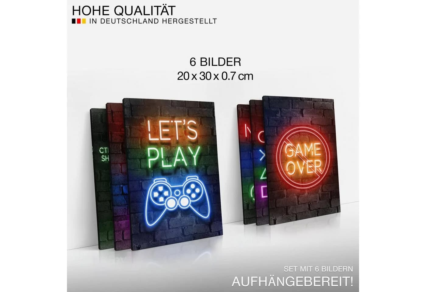 Novart Wandbild Gamer Spielkonsole Gaming 6 Bilder Set - Bild 5