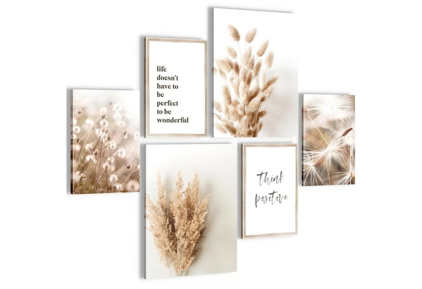 Novart Wandbild Boho Beige Pampas Wohnzimmer Deko - Bild 2