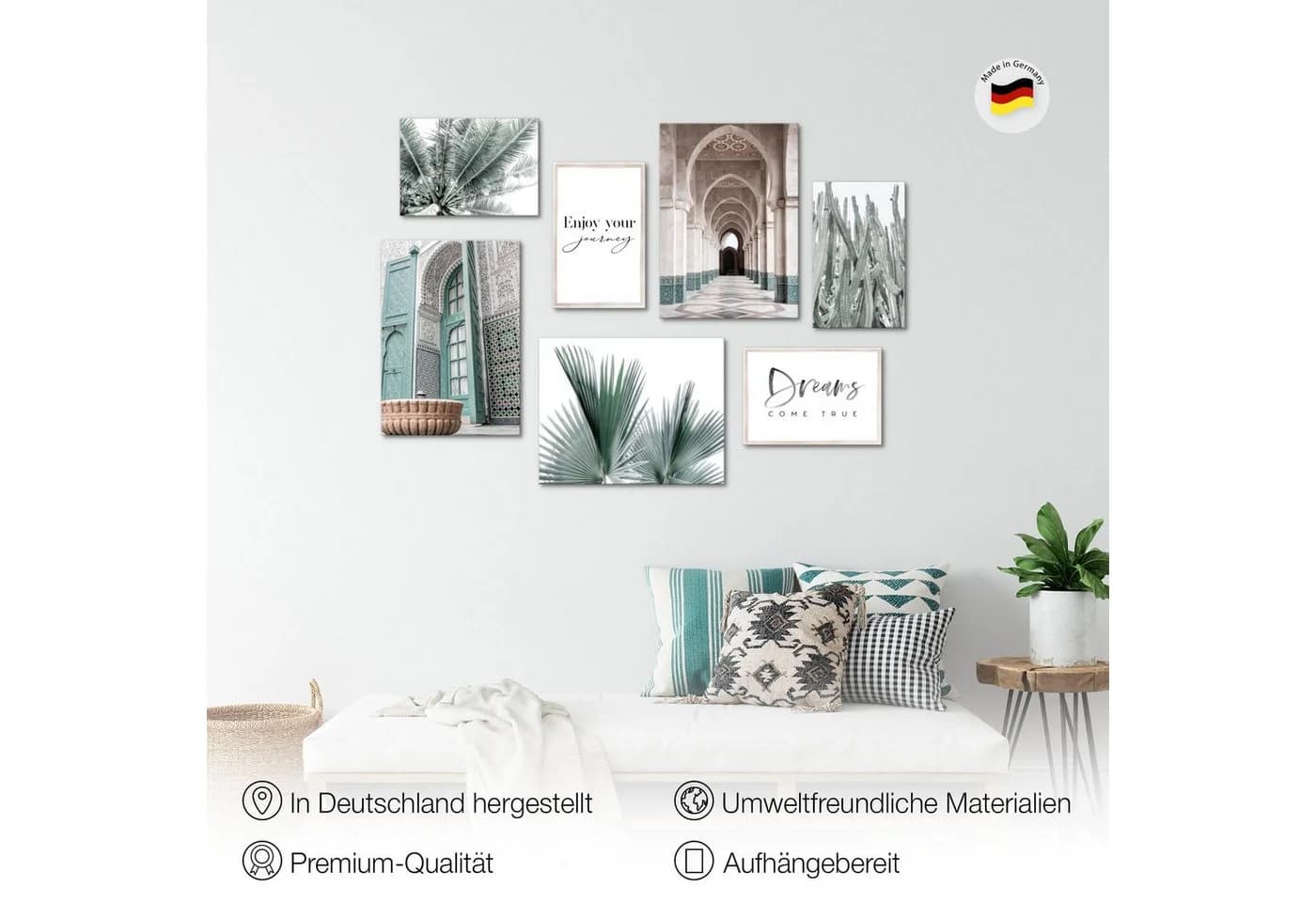 Novart Wandbild Arabisch Oriental Grün Aufhängfertig