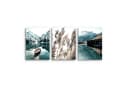 Novart Wandbild 3er Set Natur Landschaft Berge Boho Wohnzimmer Deko Bild 3