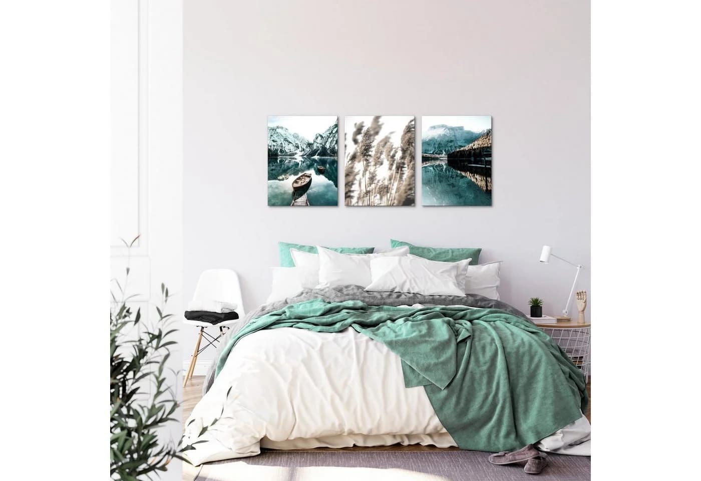 Novart Wandbild 3er Set Natur Landschaft Berge Boho Wohnzimmer Deko - Bild 5