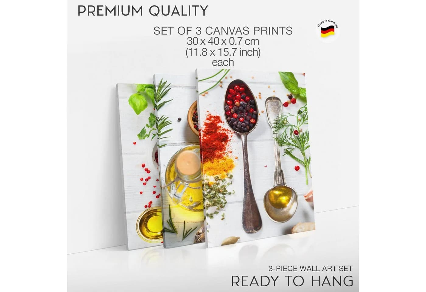 Novart 3er Wandbild Set Küche Gewürze Modern 30x40 cm - Bild 5