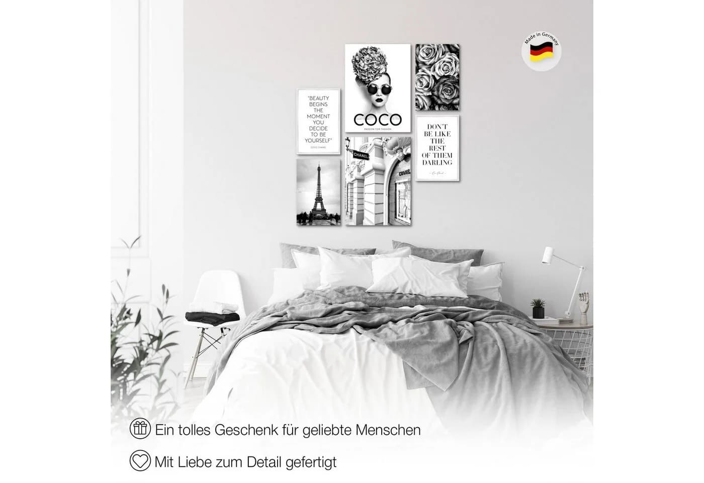 Novart Wandbild Fashion Coco Modern Deko ohne Rahmen - Bild 5