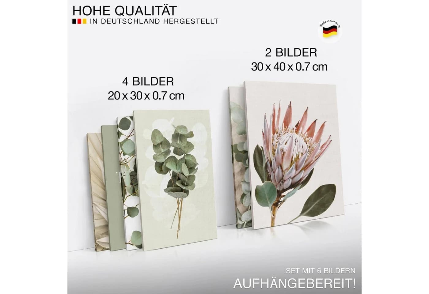 Novart Wandbild Natur Landschaft Beige Modern Deko Bilder Blätter - Bild 3