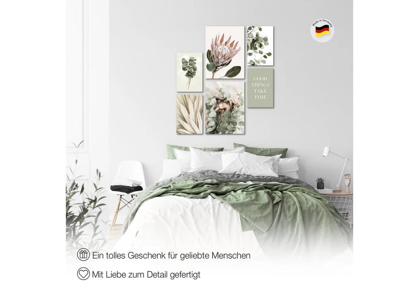 Novart Wandbild Natur Landschaft Beige Modern Deko Bilder Blätter - Bild 5