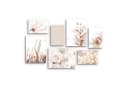 Novart Wandbild Boho Natur Blumen Beige - Komplett Aufhängfertig Bild 1