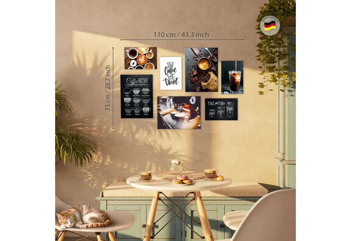 Novart Wandbild Küche Obst Kaffee 100x70 cm Aufhängfertig