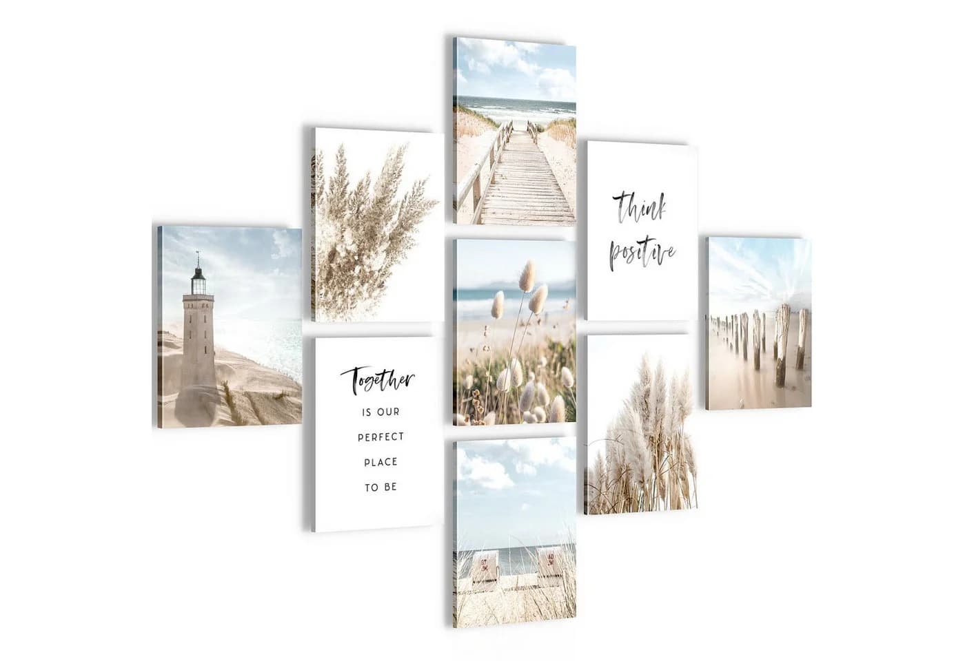 Novart Wandbild Set Ostsee Meer Strand Boho, 9-teilig - Bild 2