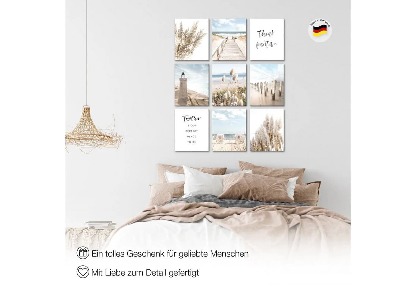 Novart Wandbild Set Ostsee Meer Strand Boho, 9-teilig - Bild 5