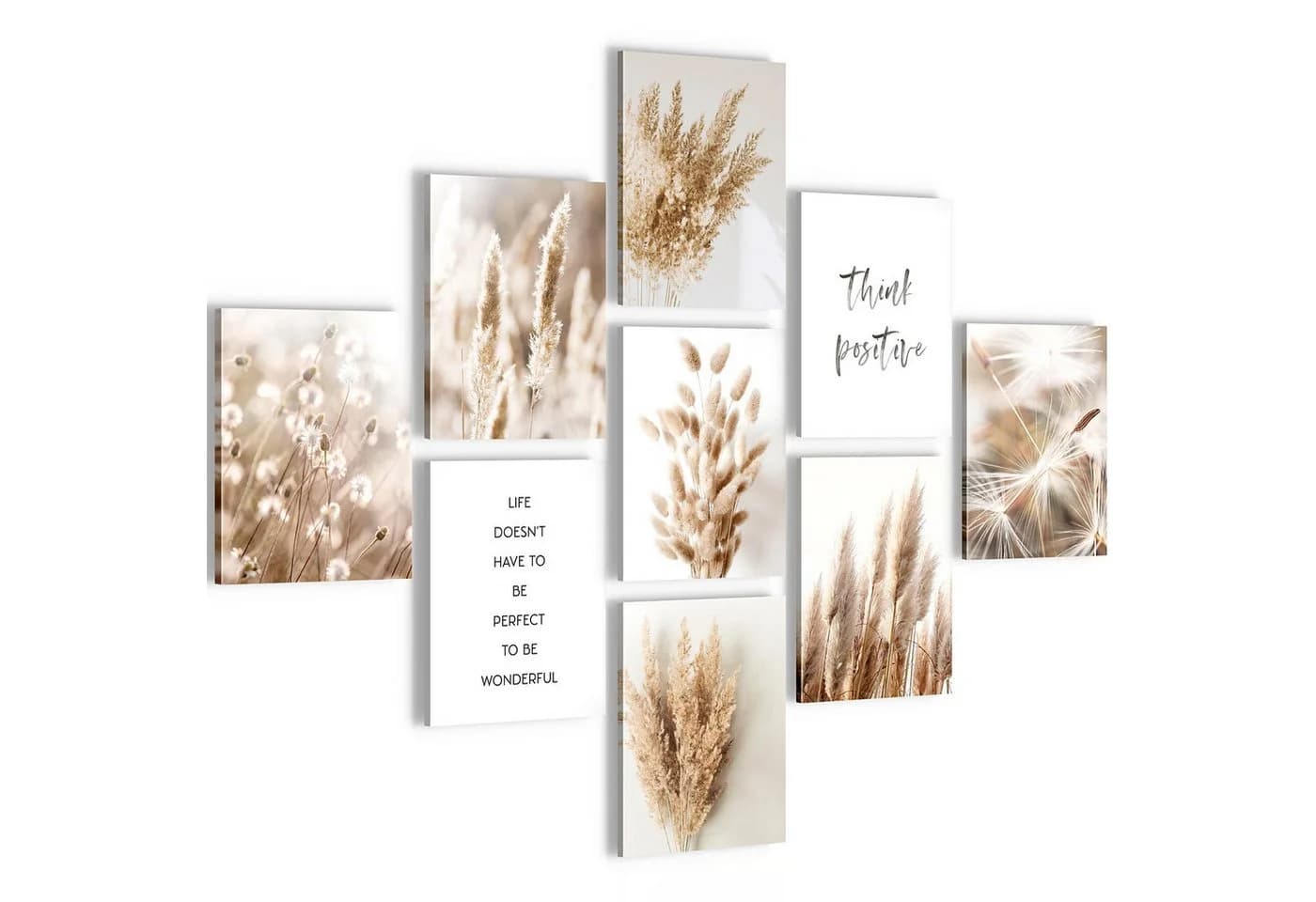 Novart 9-teiliges Wandbild-Set Boho Modern Aufhängfertig - Bild 2