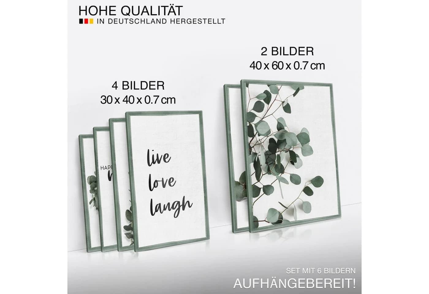 Novart Wandbild Eukalyptus Pflanze Grüne Blätter - Kein Rahmen Benötigt - Bild 4