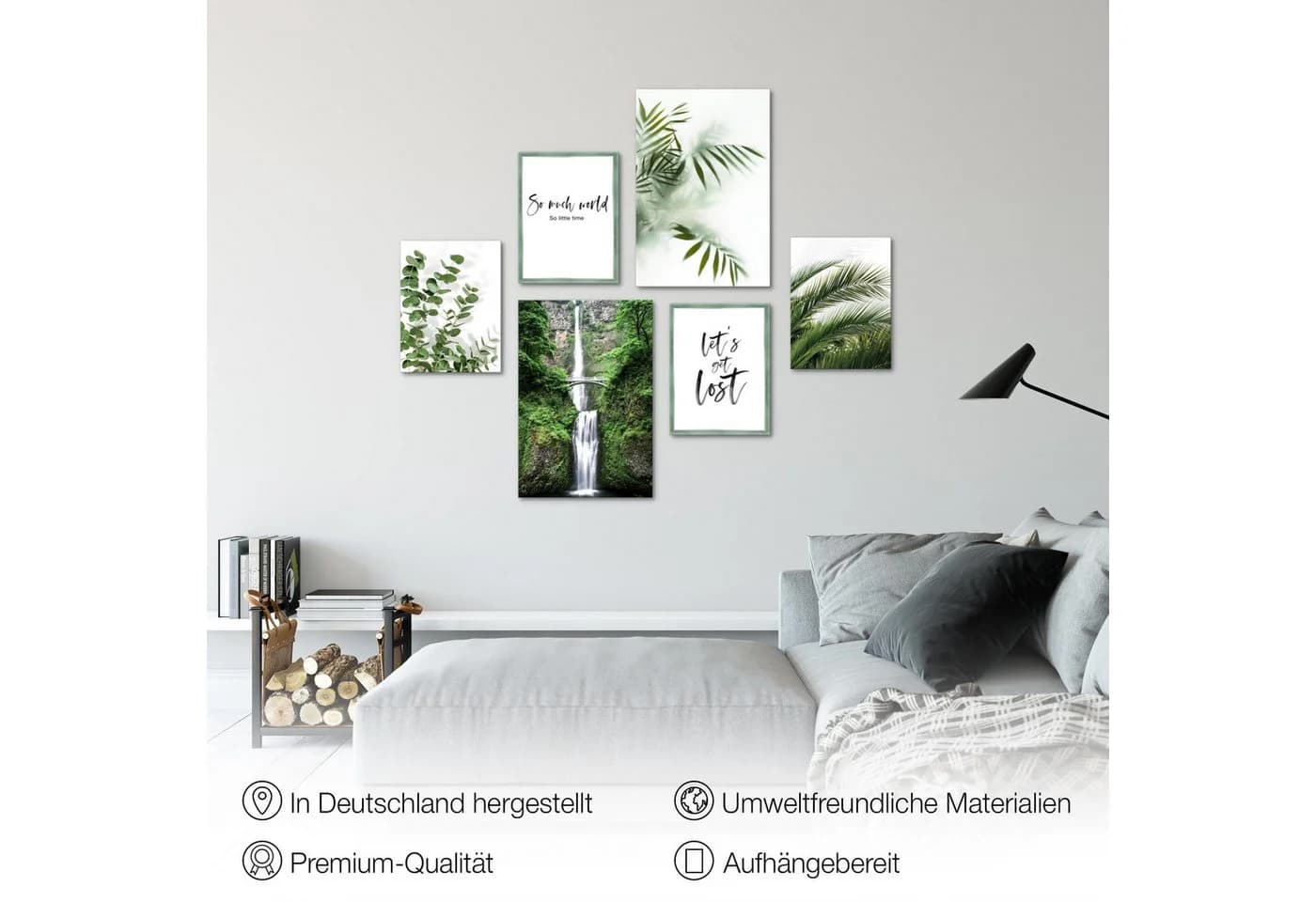 Novart Wandbild Grüne Blätter Pflanze Natur - Fertig zum Aufhängen - Bild 4