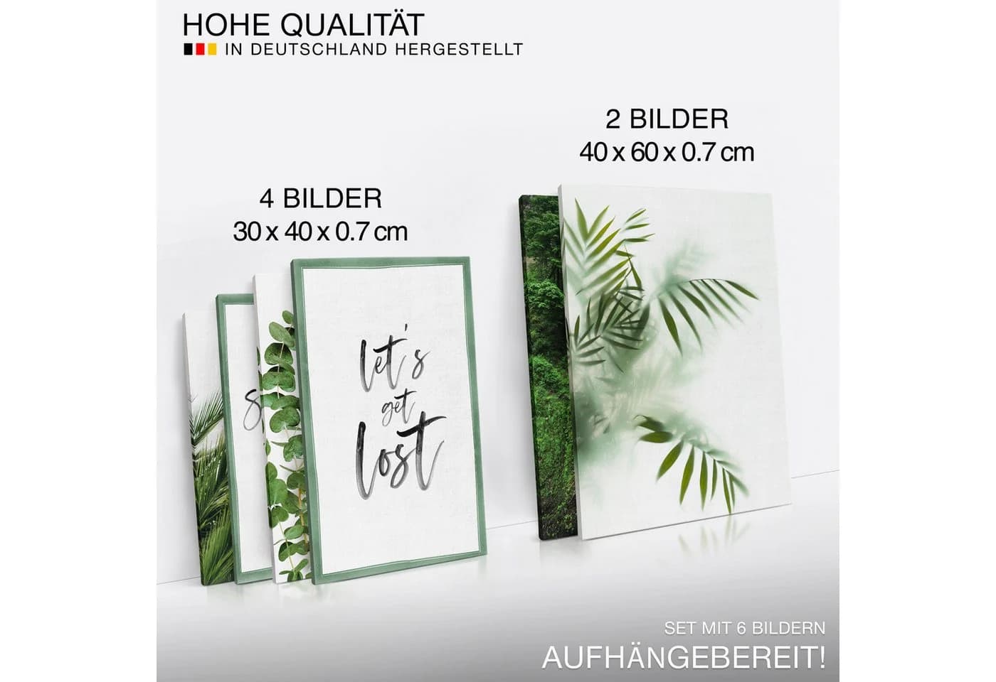 Novart Wandbild Grüne Blätter Pflanze Natur - Fertig zum Aufhängen - Bild 5