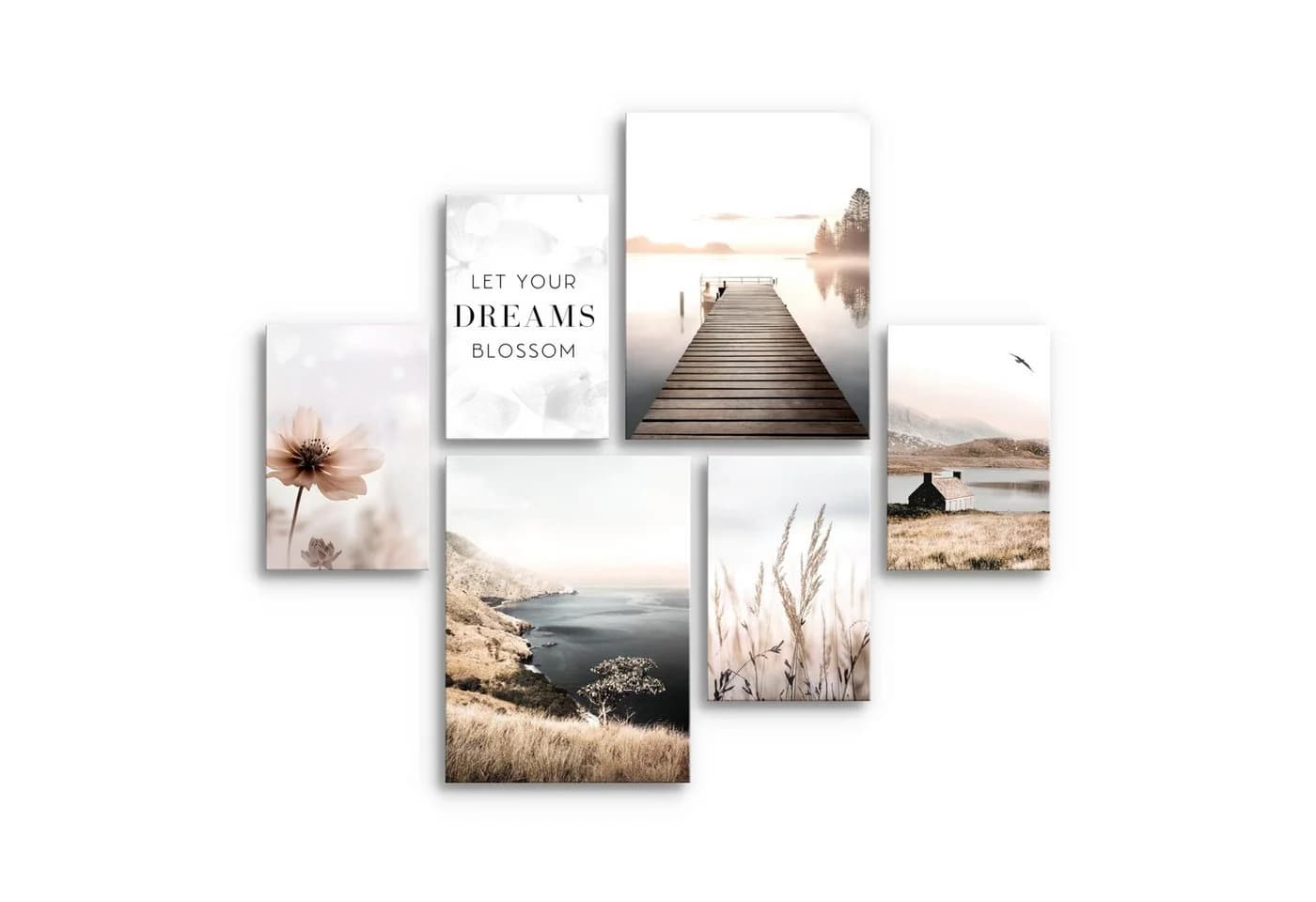 Novart Wandbild Natur Boho See Beige