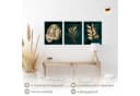 Novart Wandbild Goldene Blätter 3er Set Modern 30x40 cm Bild 1