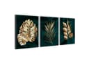 Novart Wandbild Goldene Blätter 3er Set Modern 30x40 cm Bild 2