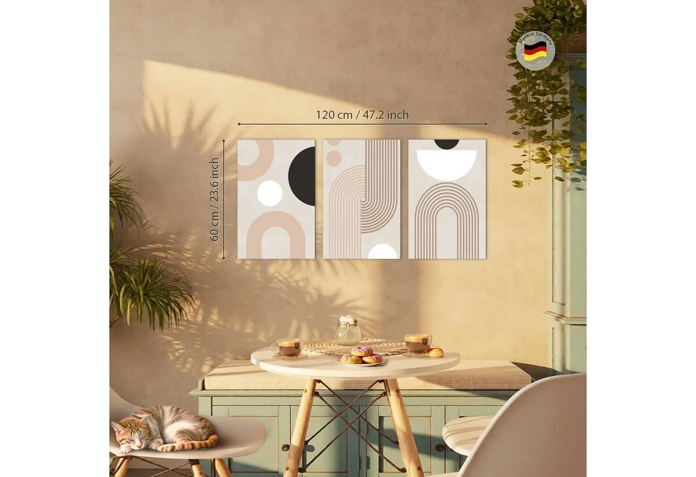 Novart Wandbild Set Abstrakt Geometrisch 3-teilig