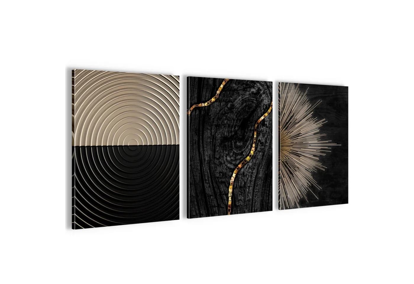 Novart Abstraktes Wandbild Schwarz Gold Moderne Kunst - Bild 2