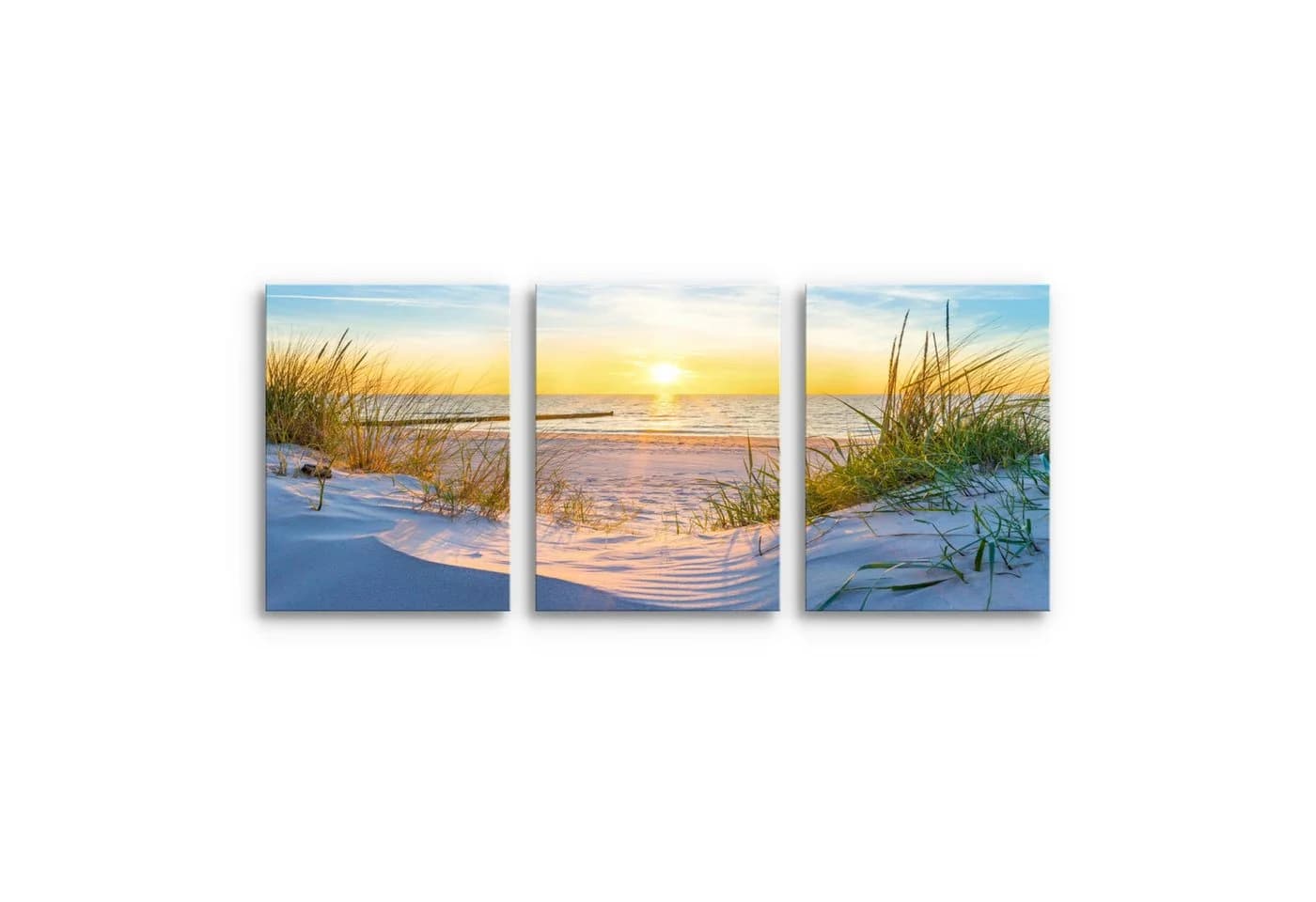 Novart Wandbild Ostsee Strand Meer Boho Wanddeko für Wohnzimmer