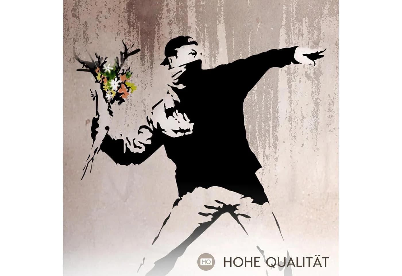 Novart Wandbild Set Banksy Style Collage Loft Grau Modern Streetart Graffiti - Bild 3