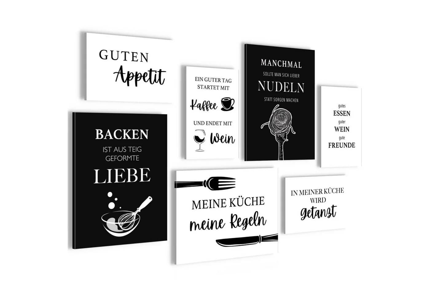 Novart Wandbild Küche Schwarz Weiss Esszimmer Set - Bild 2