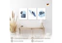Novart Wandbild 3er-Set Abstrakt Weiß Blau Aufhängfertig Bild 1