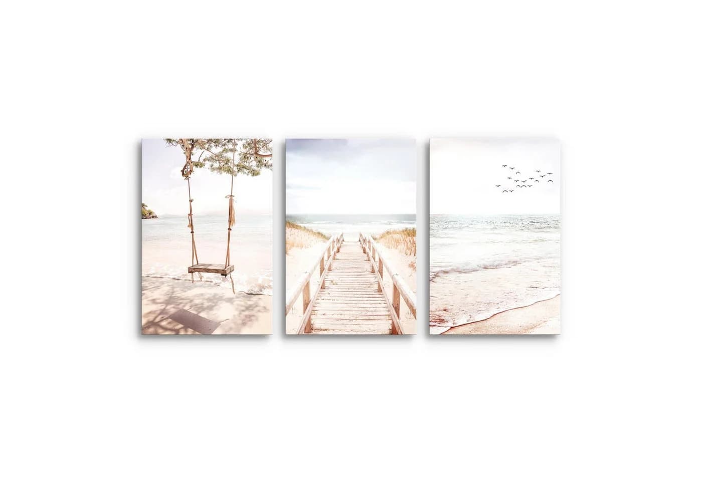 Novart Wandbild Relax Meer Entspannung Bilder Set AUFHÄNGFERTIG, Ostsee