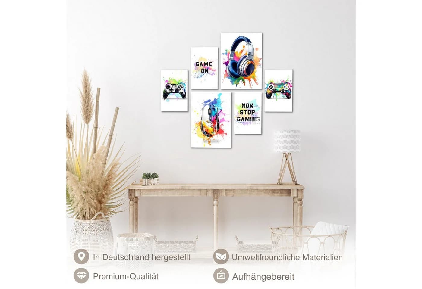 Novart Wandbild Gamer Spielkonsole Weißer Hintergrund - Bild 5