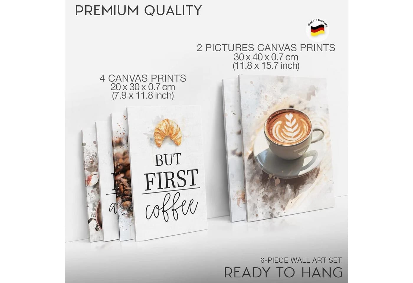 Novart Wandbild Kaffee Braun Weiss Modern Deko - Bild 5