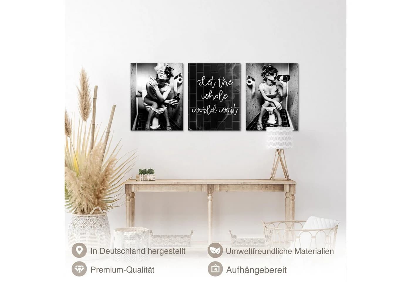 Novart Wandbild Frau im Badezimmer Lustige Toiletten Bilder - Bild 4