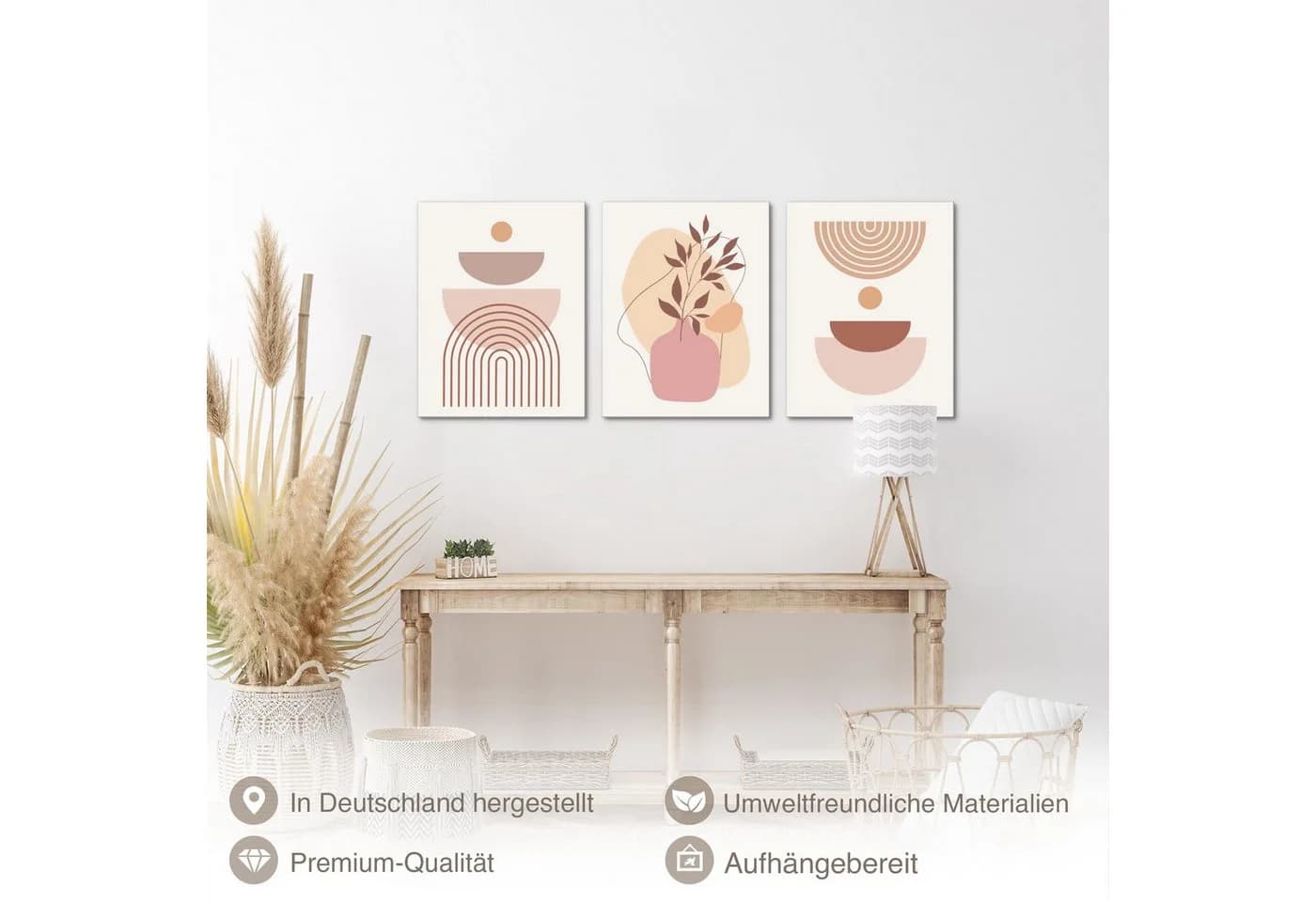Novart Wandbild Abstrakt Beige Boho Style Made in Germany - Bild 3