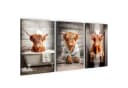Novart 3er Set Wandbild Orange Kühe Tiere Deko Bild 2