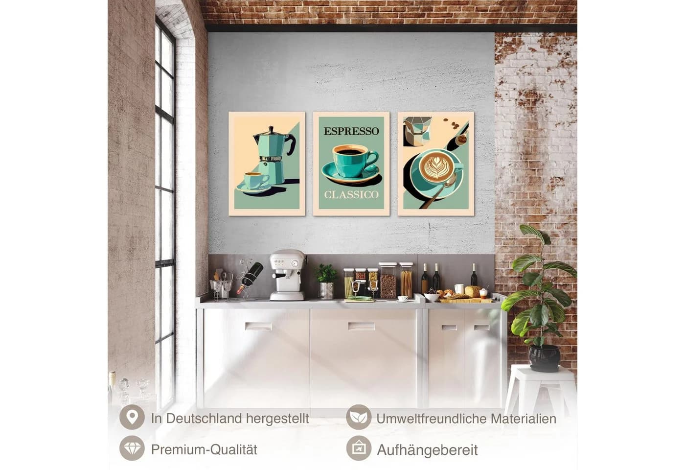 Novart Retro Kaffee Wandbild Küche Bunt - Bild 3