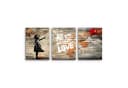 Novart Wandbilder Set Banksy Style 3-tlg. Streetart Collage Balloon Girl Bild 1