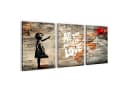 Novart Wandbilder Set Banksy Style 3-tlg. Streetart Collage Balloon Girl Bild 2