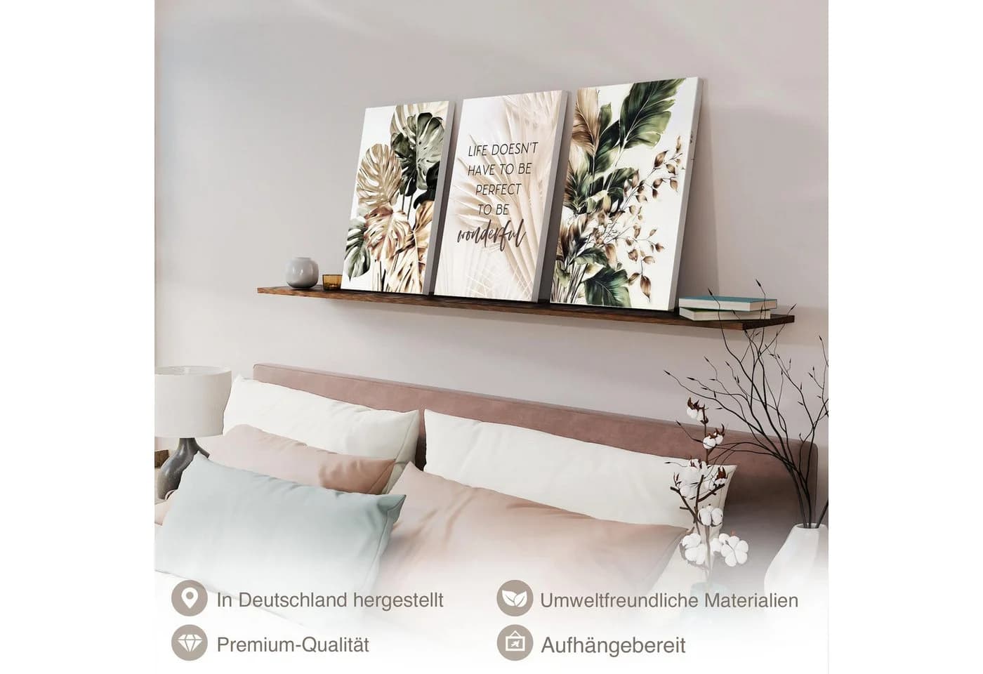 Novart Wandbild Boho Blätter Landhaus Deko - Bild 3