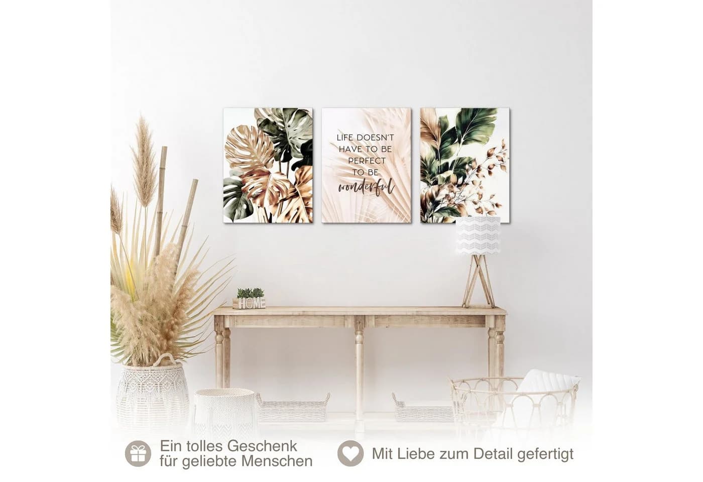 Novart Wandbild Boho Blätter Landhaus Deko - Bild 4