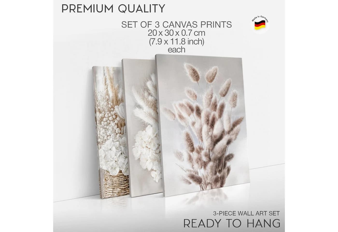 Novart 3er Wandbild Set Weißes Blumenarrangement - Bild 5