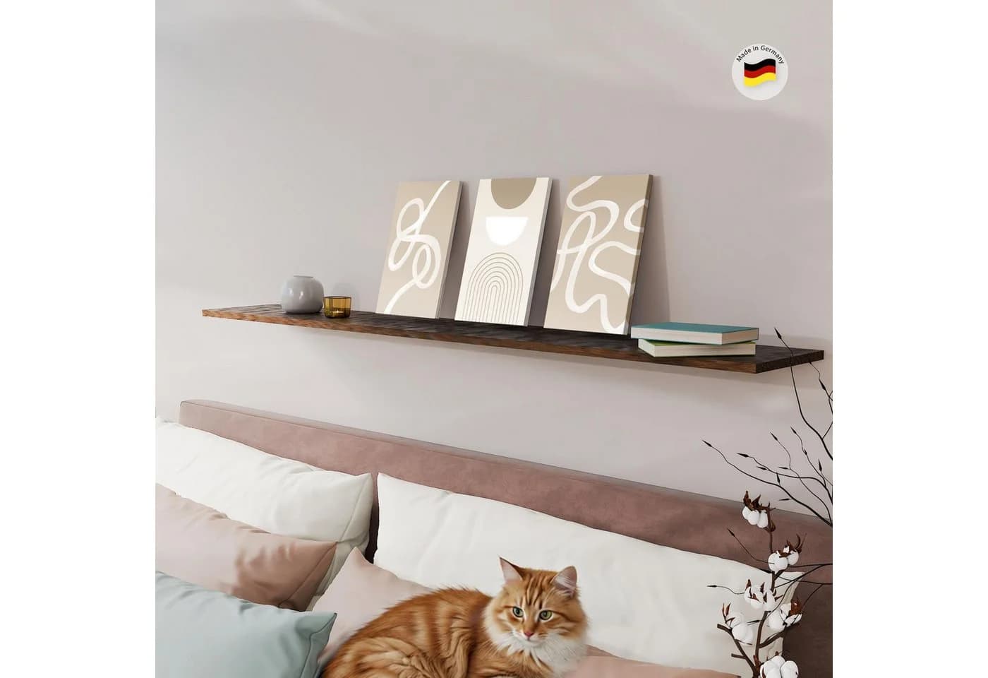 Novart Wandbild 3er Set Abstrakt Beige Linien 20x30 cm - Bild 4