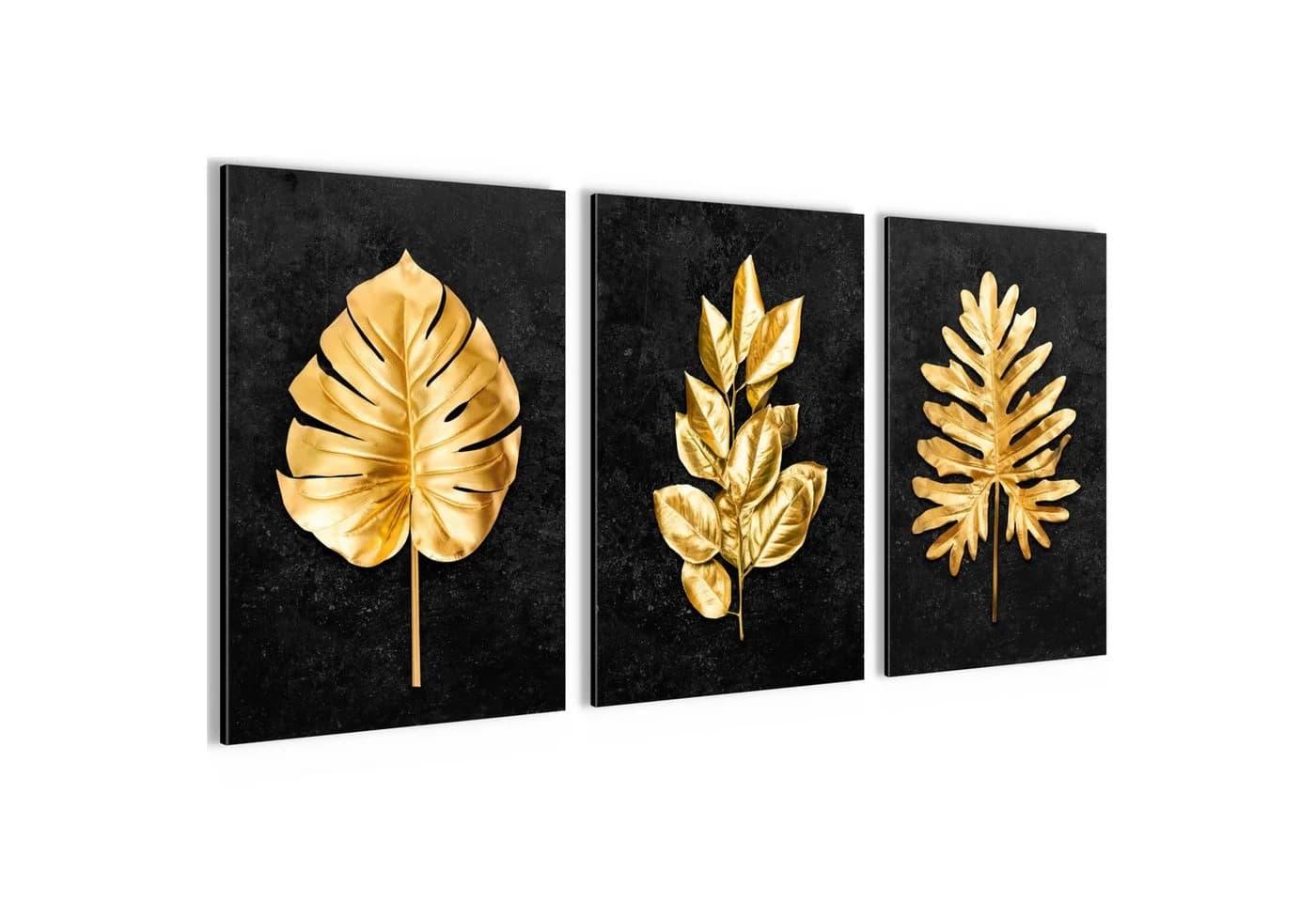 Novart Wandbild-Set 3-teilig "ene Blätter" Aufhängfertig - Bild 2