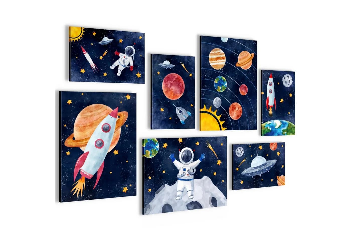 Novart Wandbild Rakete Bunt Blau Kinderzimmer Motiv - Bild 2