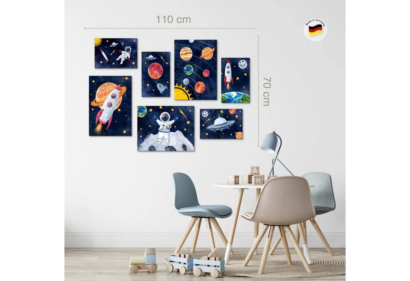 Novart Wandbild Rakete Bunt Blau Kinderzimmer Motiv - Bild 3