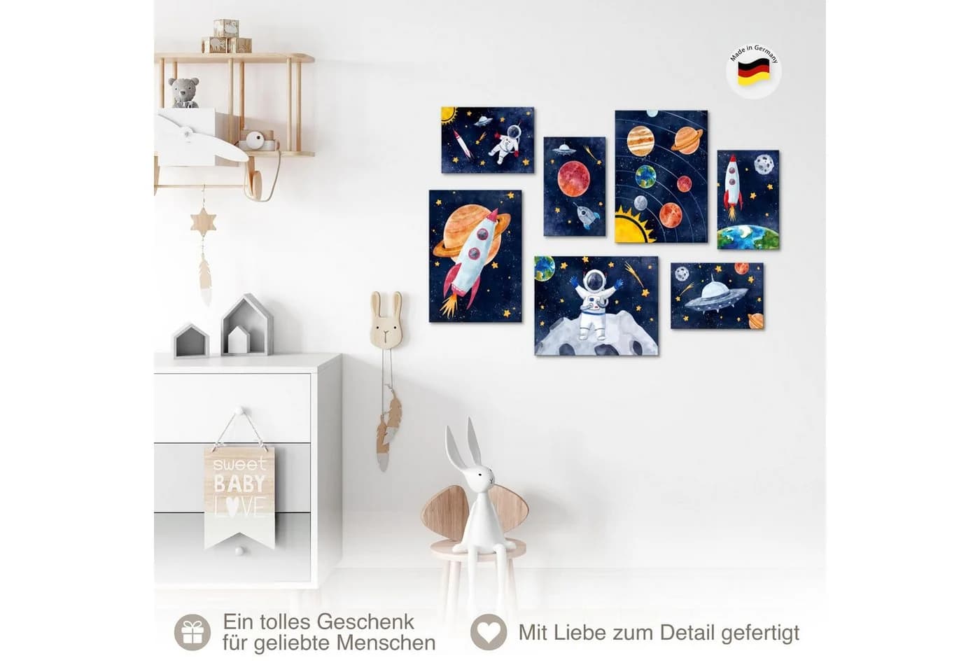 Novart Wandbild Rakete Bunt Blau Kinderzimmer Motiv - Bild 5