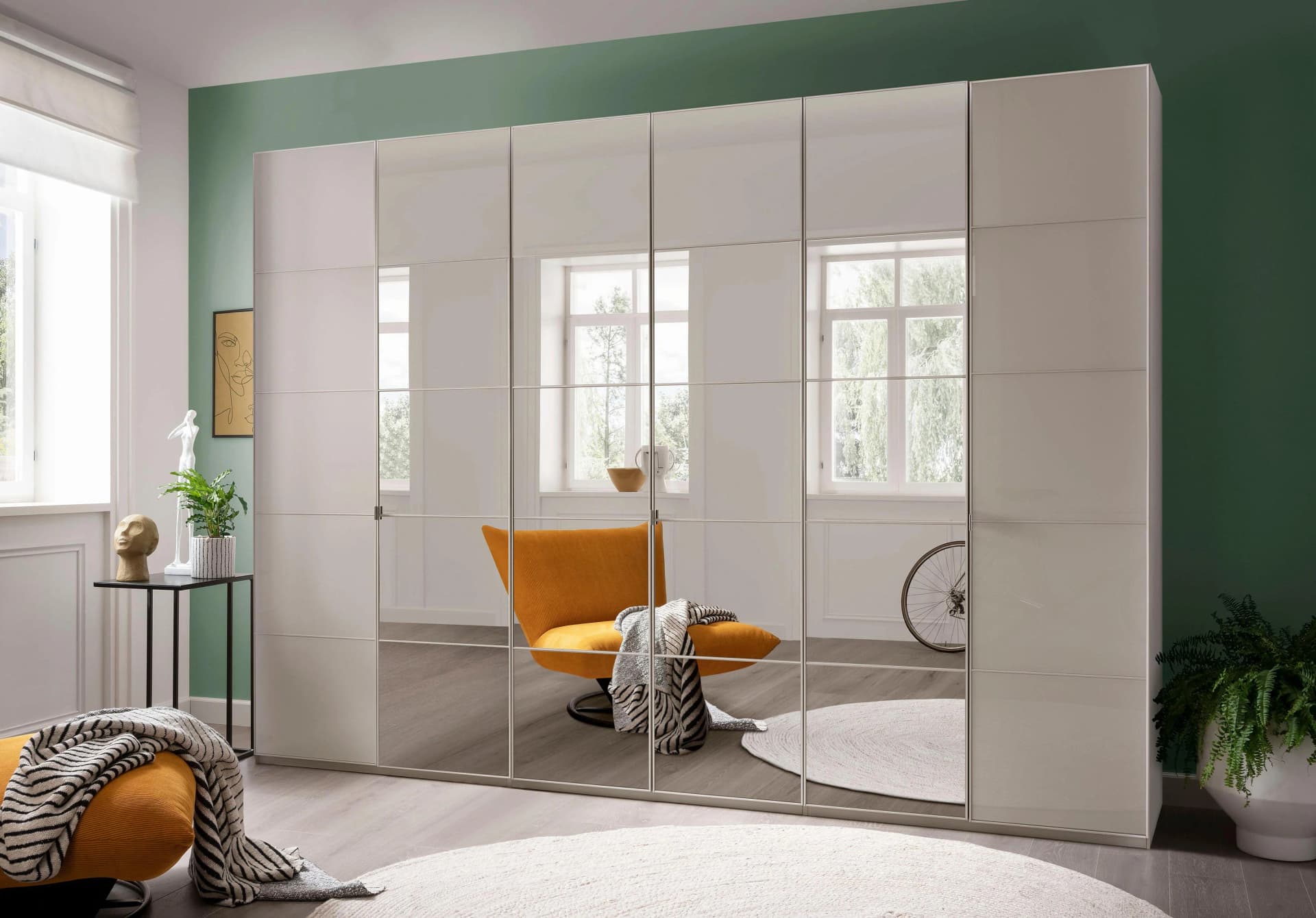 WIEMANN Kleiderschrank Quito Beige Champagner Glas 6-tlg.