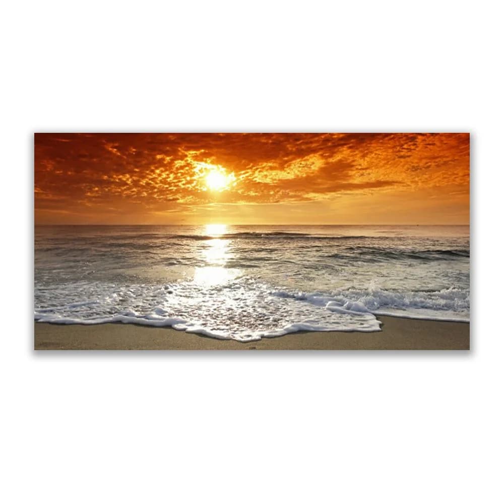 Sonnenuntergang Leinwandbild Wandbild Canvas Groß Aufhängefertig - Bild 2