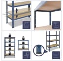 shelfplaza Schwerlastregal HOME 180x30x60cm blau 6 Böden Steckregal Bild 1